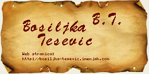 Bosiljka Tešević vizit kartica